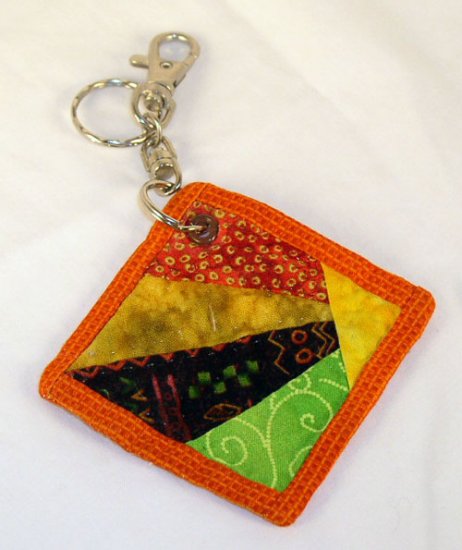 Sunburst Quilt Block Key Chain