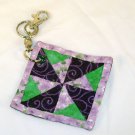 Windmill Purple Quilt Block Key Chain