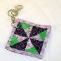 Windmill Purple Quilt Block Key Chain