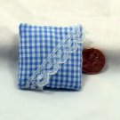 Blue Gingham Pillow 1:12 Dollhouse Miniature