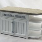White Bistro Round End Cabinet. 1:12 Miniature