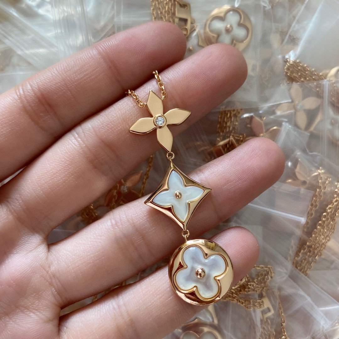 Quality Upgrade Louis Vuitton Color Blossom Lariat Necklace Mother of