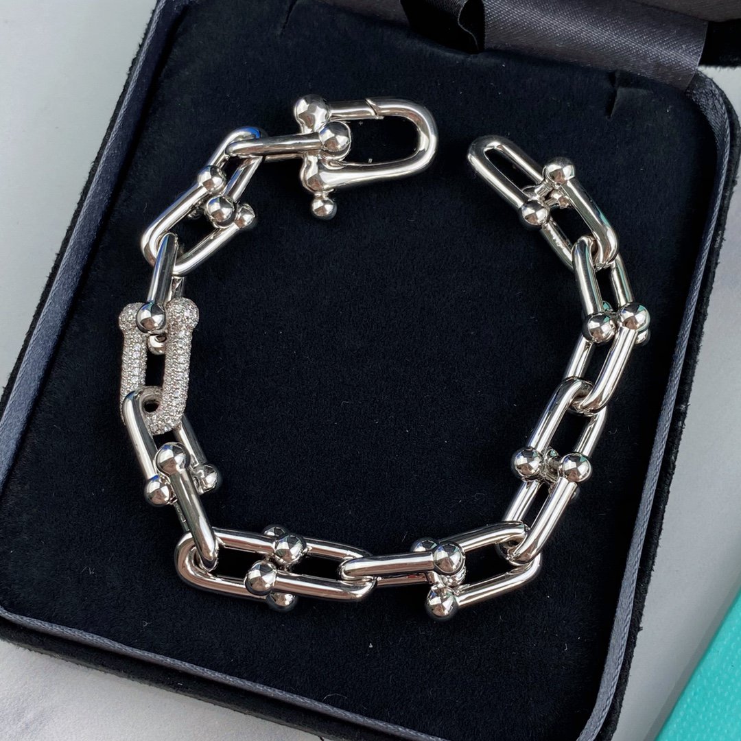 Quality Upgrade Tiffany HardWear Graduated Link Bracelet White Gold