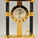 New Bulova B0583 Green Marble Mini Mother Pearl Executive Collector Desk Clock