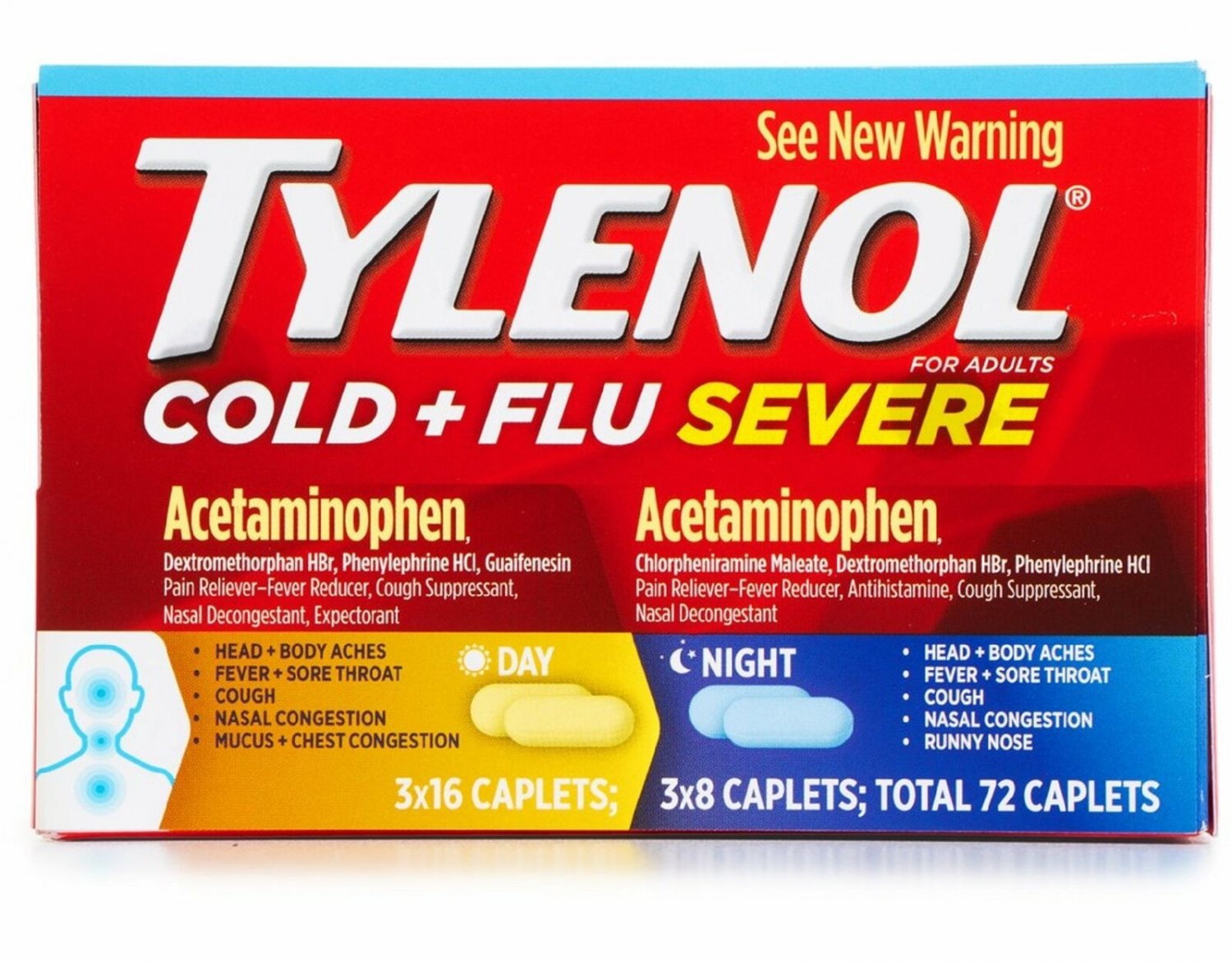 Tylenol Cold and Flu Severe Day and Night - 72 Caplets