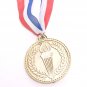 Winner Award Medals 1.5" Wide with Red, White & Blue Stripes Necklace - 12 Pack