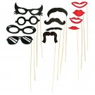 Cardboard Stick Costume Props (Lips, Eye Glasses, Moustaches) - 12 Count