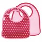 Built 2-Piece Mess Mate Infant Bib - Baby Pink, Mini Dots