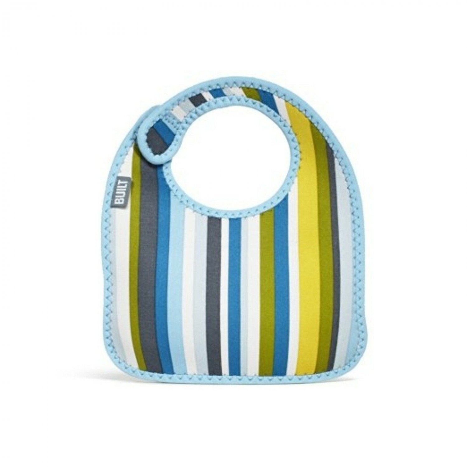 Built 2-Piece Mess Mate Infant Bib Baby Blue, Stripes