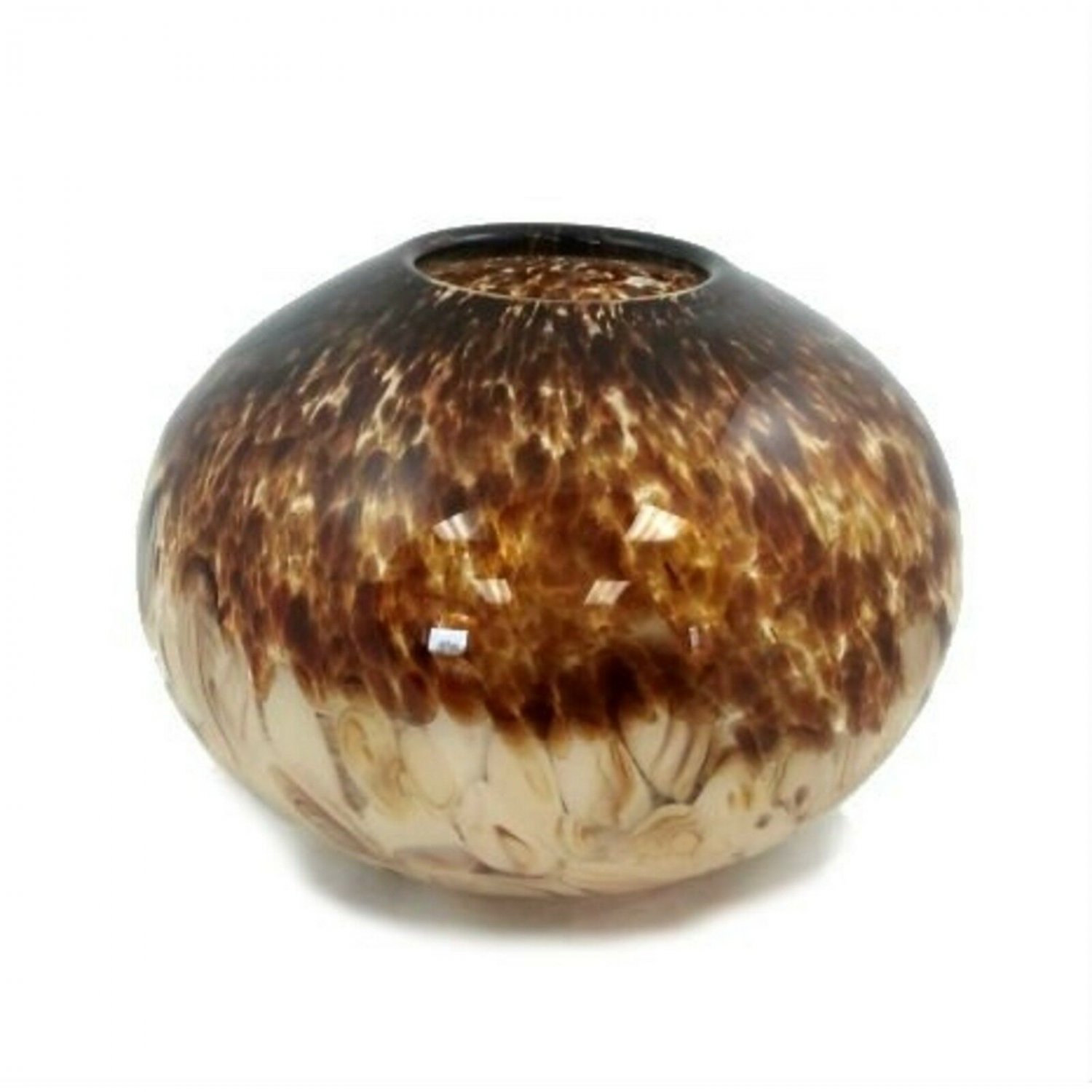 Manhattan Chic Artisan Round Vase - Coffee/Cream