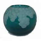 Manhattan Chic Artisan Carved Lake Green Round Vase
