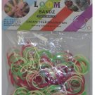 Pastel Tie Dye 300 Loom Bands With 12 Clips - Green/Pink/Light Pink/Yellow