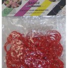 300 Loom Bands With 12 Clips - Red/White Zebra Mix
