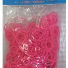 600 Colorful Loom Bands With Crochet Hook and Buckles - Pink