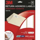 3M Return Address Labels White 3300-R  - 800 Labels