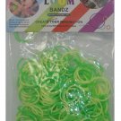 Pastel Tie Dye 300 Loom Bands With 12 Clips - Light Green/Green