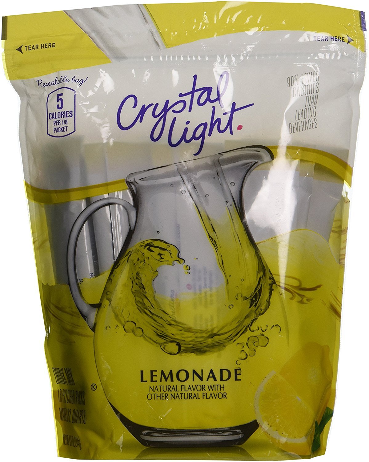 Crystal Light Natural Lemonade 16 Pitcher Packs Makes 32 Quarts