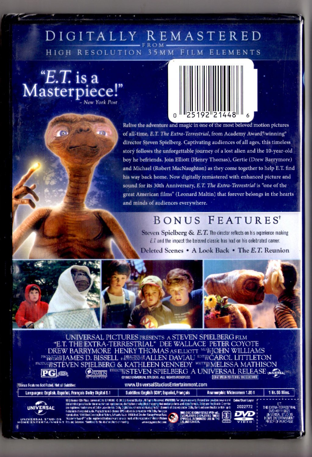 E.T. The Extra-Terrestrial Anniversary Edition DVD Drama/Sci-fi Steven ...