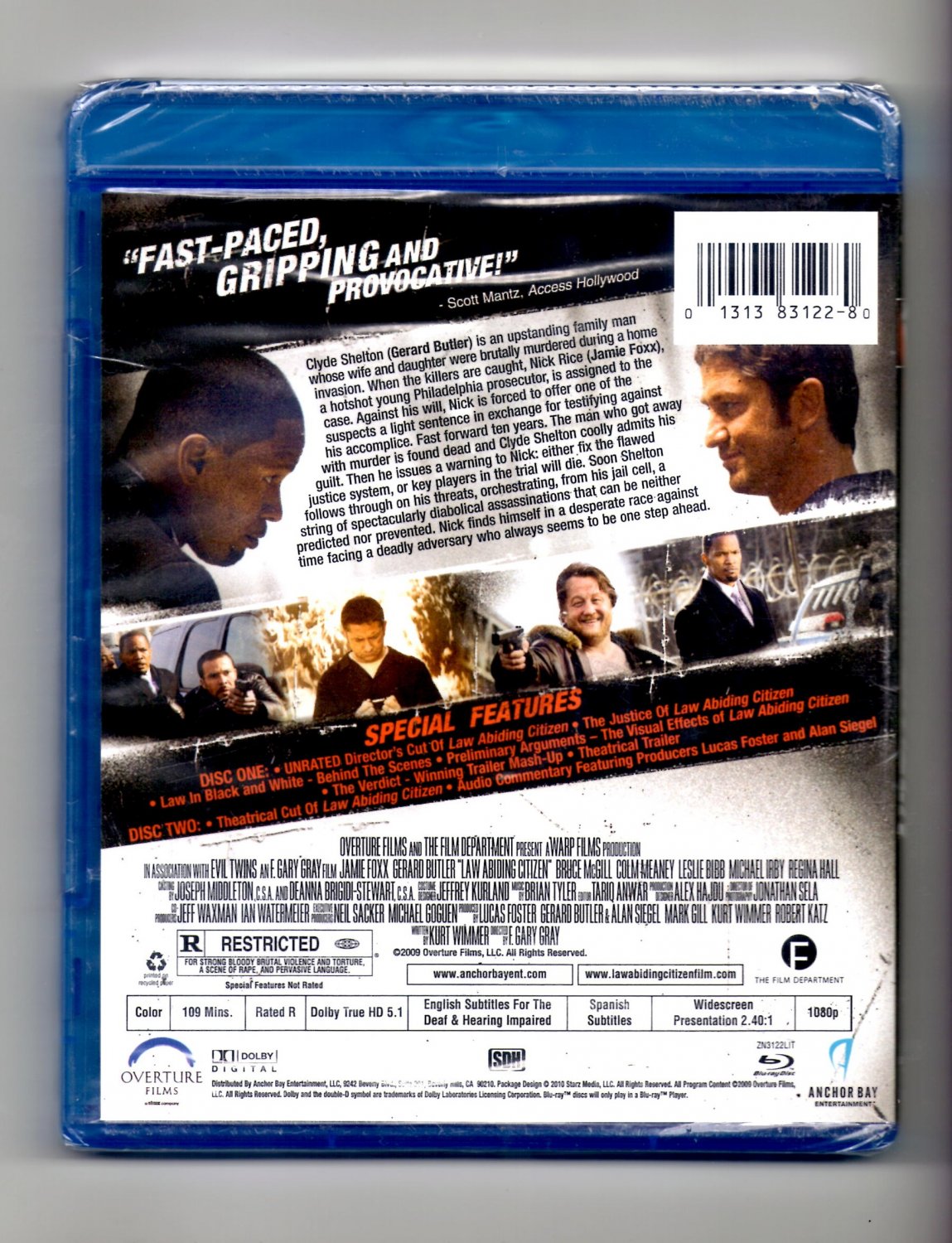 Law Abiding Citizen Unrated Director's Cut Bluray Drama/Thriller Jamie
