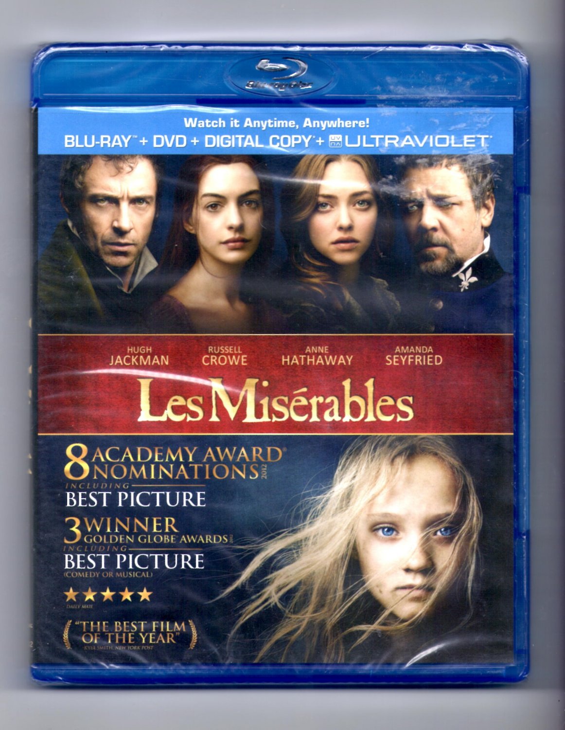 Les Miserables Blu-ray + DVD + Digital Copy UV Ultraviolet Brand New Sealed