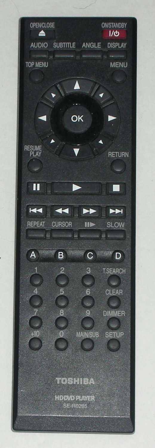 Toshiba SE-R0285 HD DVD Player Remote Controller Genuine Original OEM