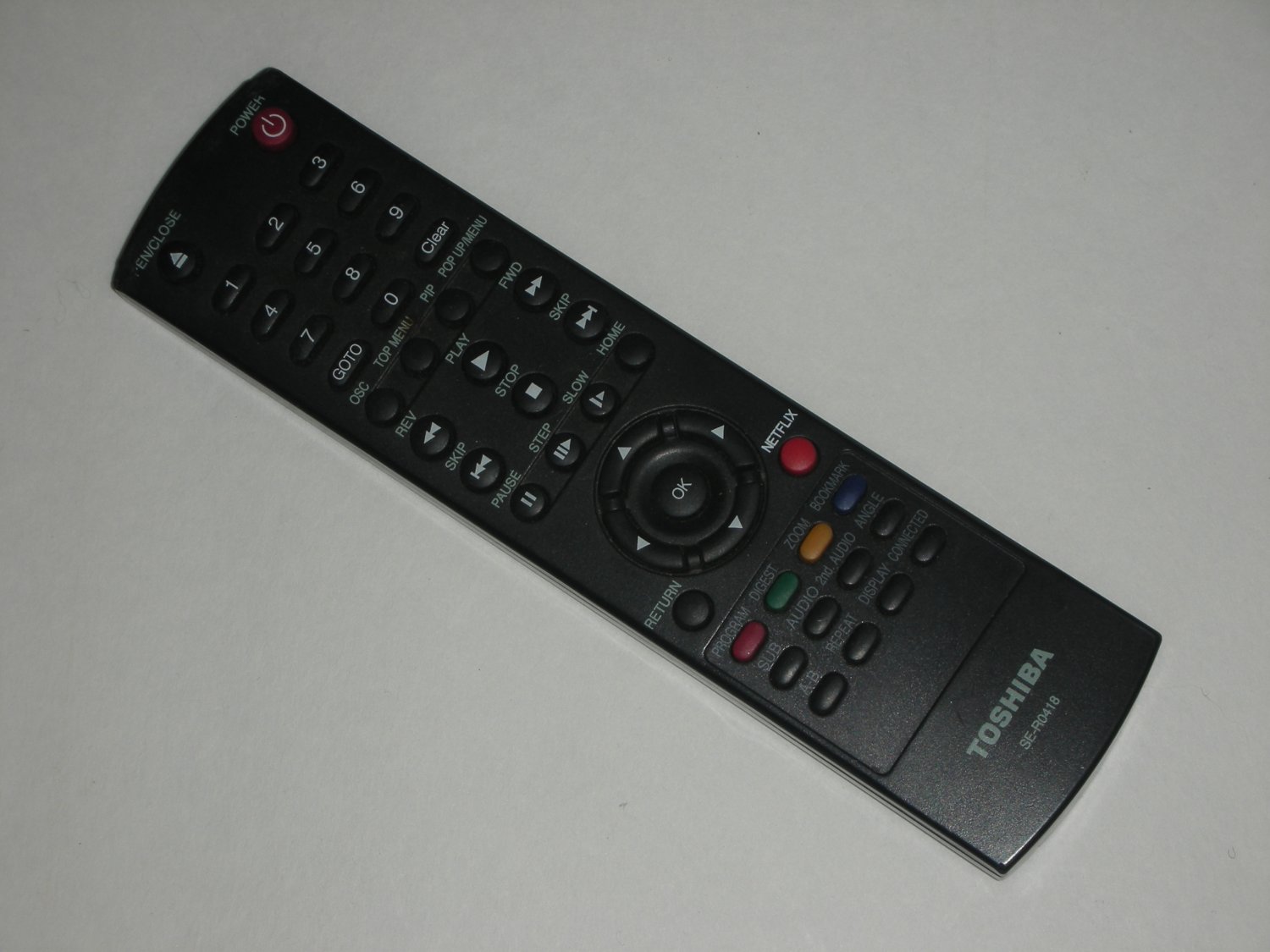 Toshiba SE-R0418 Blu-Ray DVD Player Remote Controller Genuine Original OEM