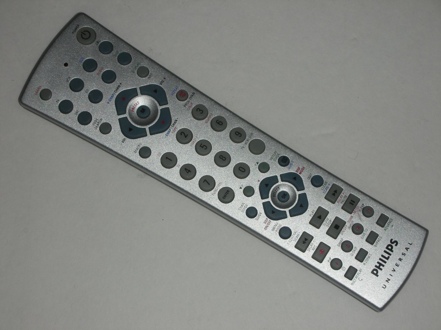 Philips PMDVR8 TV DVD VCR CBL SAT CD Audio DVR 8-Device Universal Programmable Remote Control