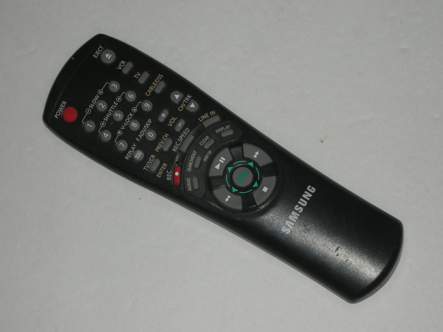 Samsung 00012F VCR VHS Video Cassette Recorder Remote Controller