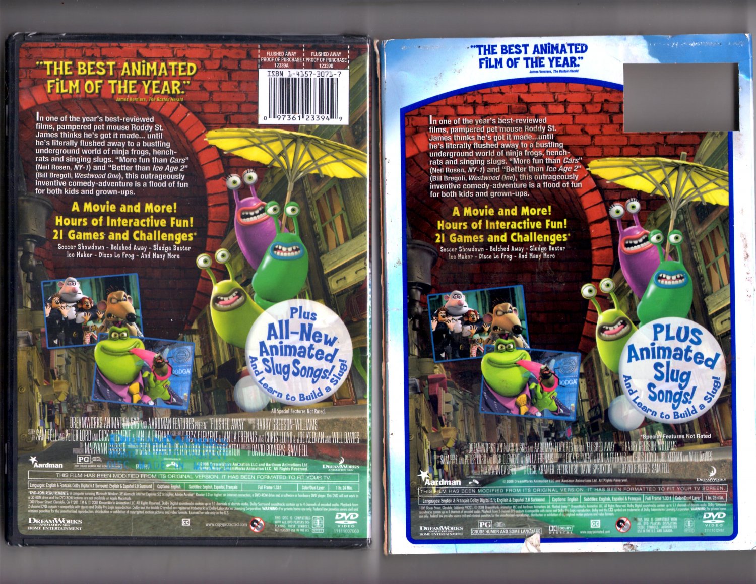 Flushed Away DVD Dreamworks Animated Family/Comedy/Adventure Hugh ...