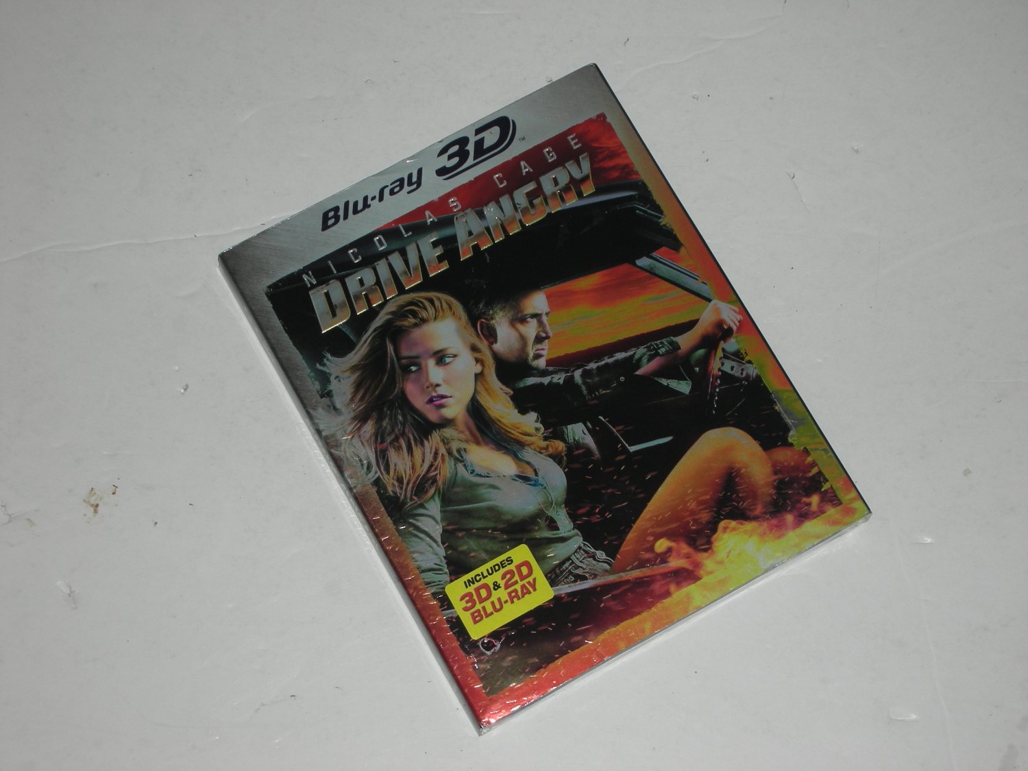 Drive Angry Blu-Ray DVD + 3D Action/Thriller 2011 Nicolas Cage Amber Heard William FichtnerNEW