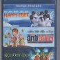 Happy Feet / The Ant Bully / Scooby-Doo 3-movie Triple feature Blu-Ray DVD Family - NEW