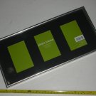 Target Brand 2005 Photo Picture Frame Multiply Opening 3 X 4.5in Silver Finish Frame Black Mat Board