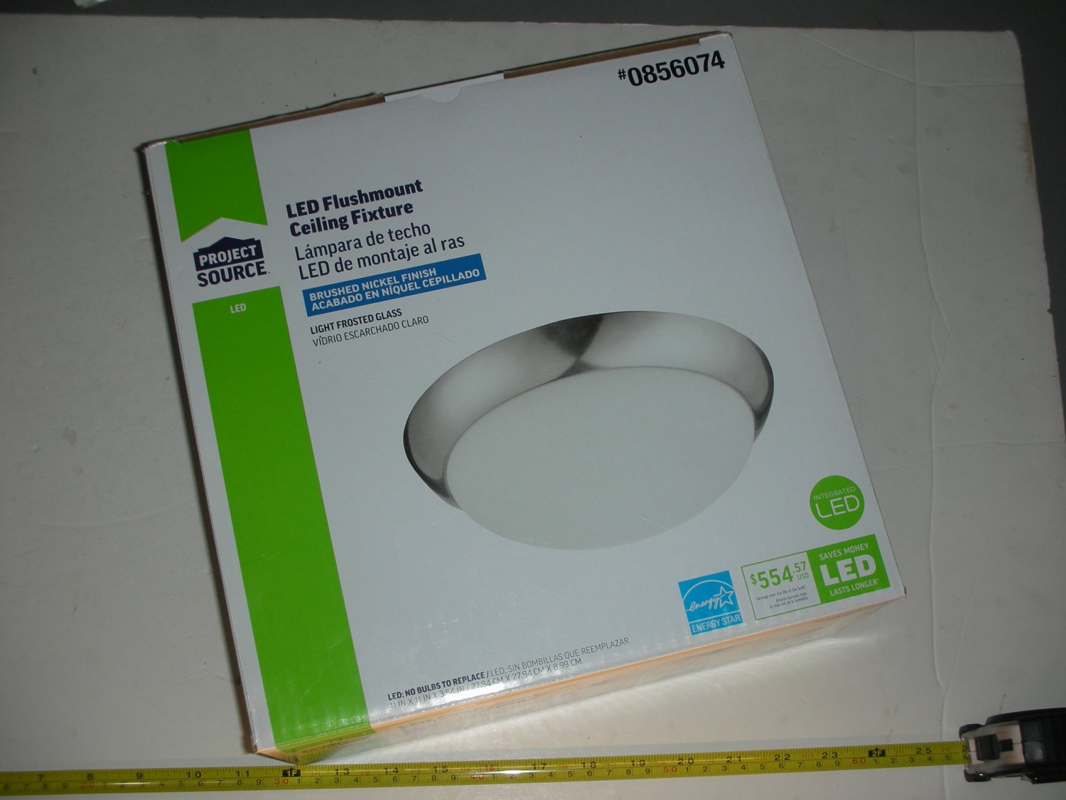 Project Source 11-in Brushed Nickel Integrated LED Flush Mount Light 856074 (Open Box)