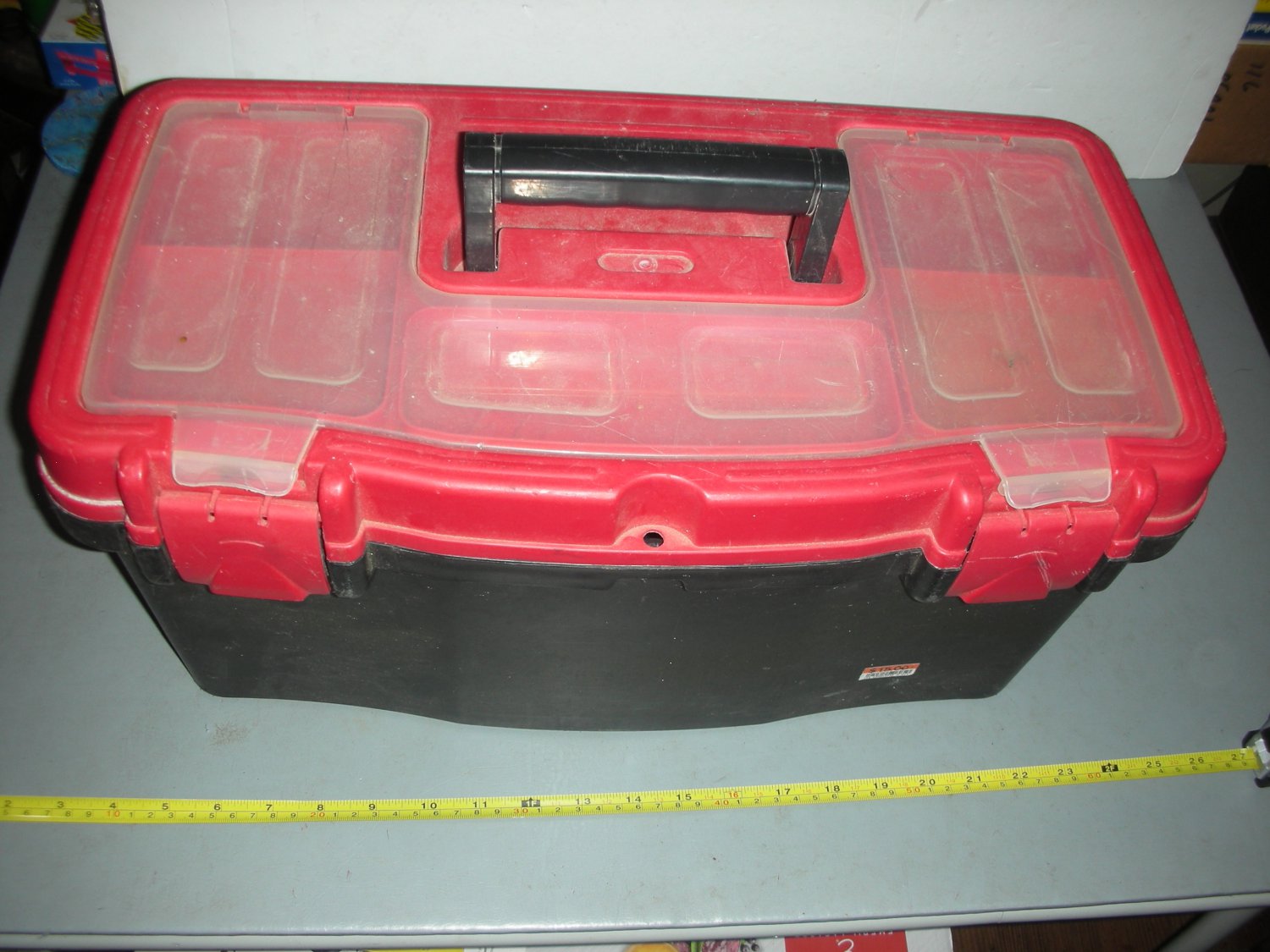 19.5in. Plastic Toolbox, Black Red
