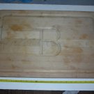 Rectangle 24" x 15" x 1.125" Maple Carving Cutting Cheese Board with Feet, Monogramed "B"