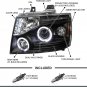 SPEC-D TUNING Black LED Dual Halo Projector Headlights 2007-2014 Chevy Avalanche Tahoe Suburban