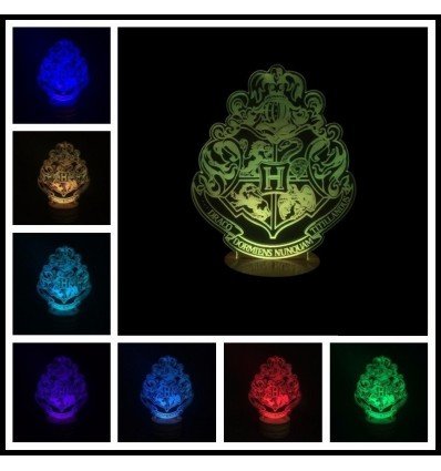 Harry potter hogwarts lamp 3d usb 7 colors rotation