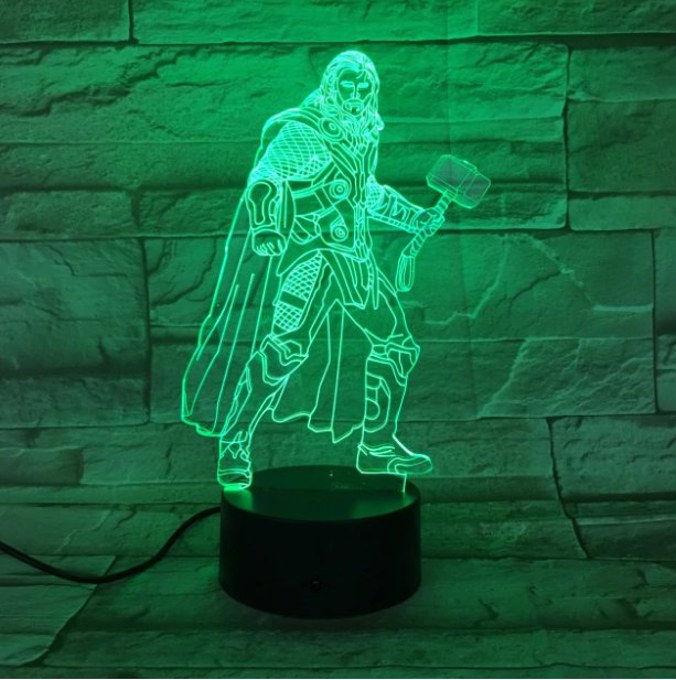 The avengers los vengadores thor marvel lamp 3d usb 7 colors rotation