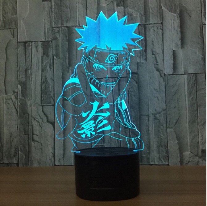 Naruto anime manga lamp 3d usb 7 colors rotation