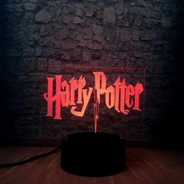 Harry potter lamp 3d usb 7 colors rotation