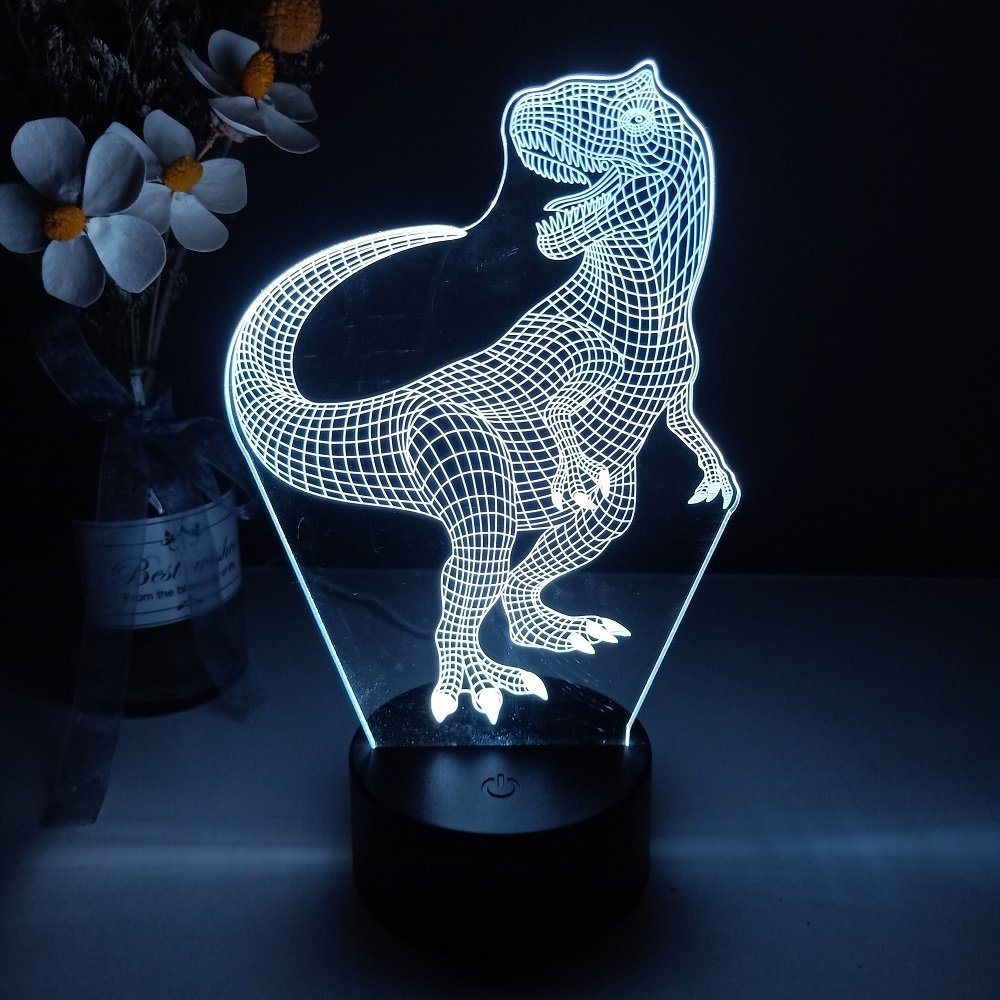 Jurassic park dinosaur lamp 3d usb 7 colors