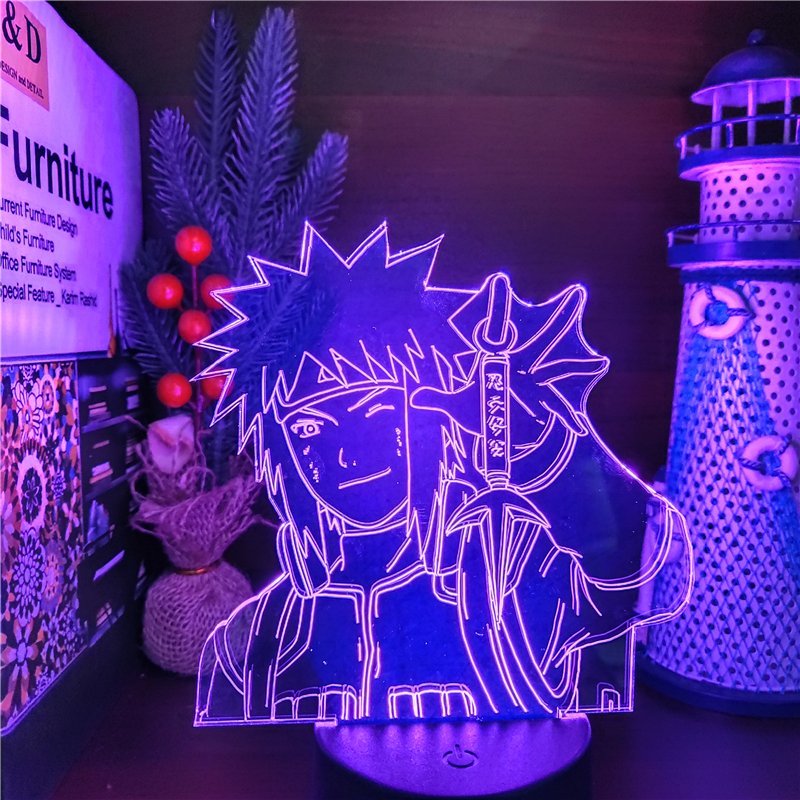 Naruto anime manga lamp 3d usb 7 colors rotation