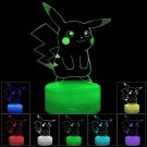 Pokemon go pikachu anime manga lamp 3d usb 7 colors rotation