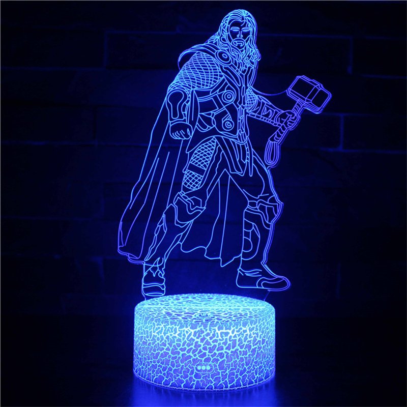 The avengers lamp 3d usb 7 colors rotation marvel los vengadores thor captain america iron man ...