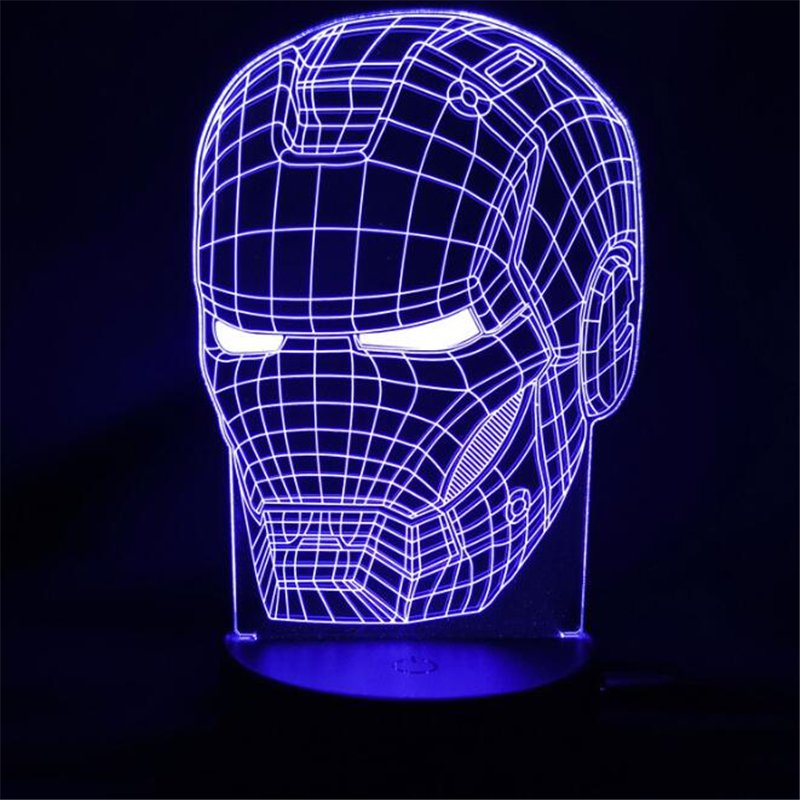 The avengers lamp 3d usb 7 colors rotation marvel los vengadores thor captain america iron man ...