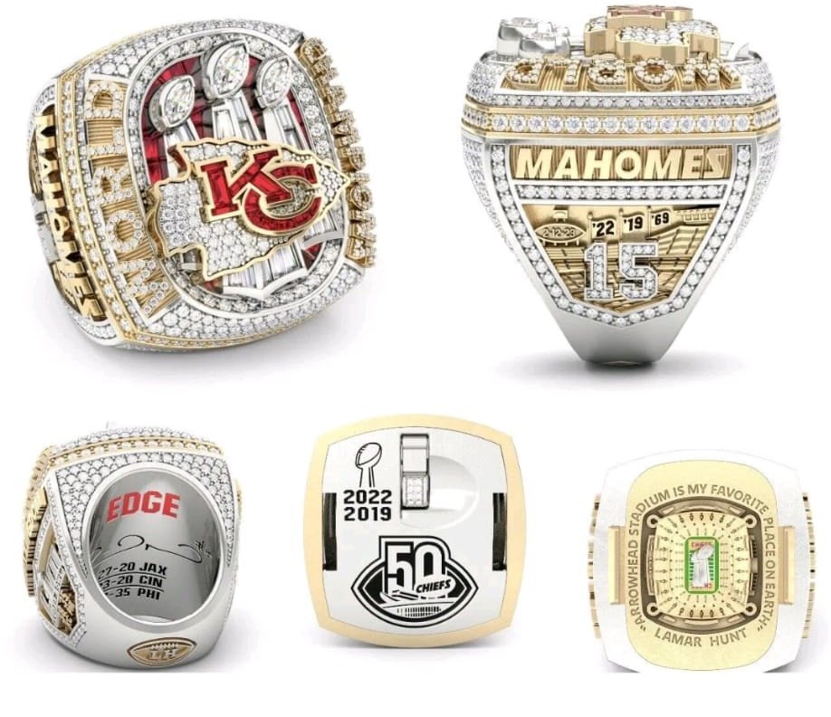 Rings championship kansas city chiefs NFL football american futbol americano EEUU patrick mahomes