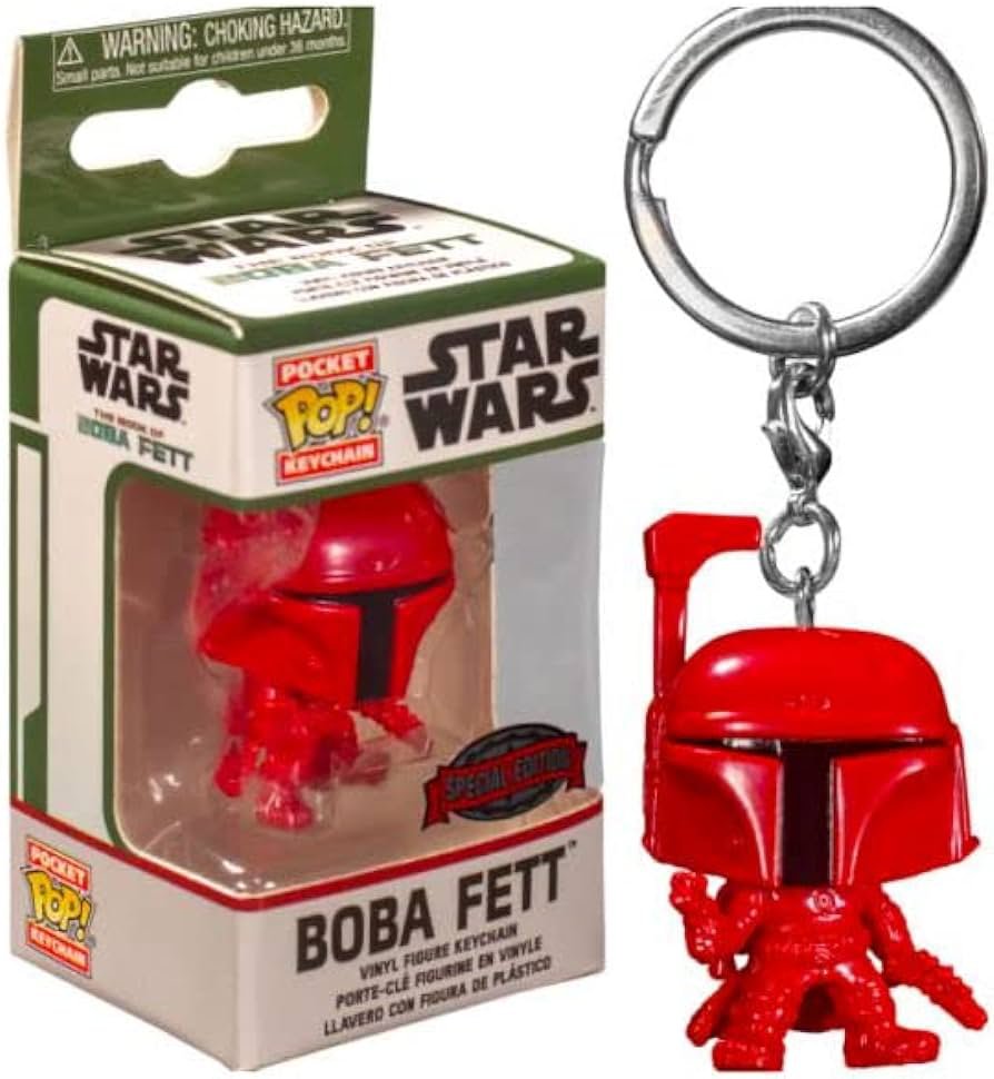 Funko pop key chain llavero star wars red boba fett figure figura collector toy