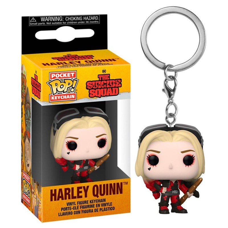 Funko pop key chain llavero harley quinn bodysuit dc comics superheroes figure figura collector toy