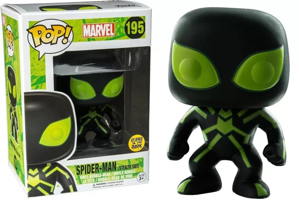Funko Pop! 195 Spider-man Stealth Suit Glows in the Dark vinyl marvel figure figura tv toy toys