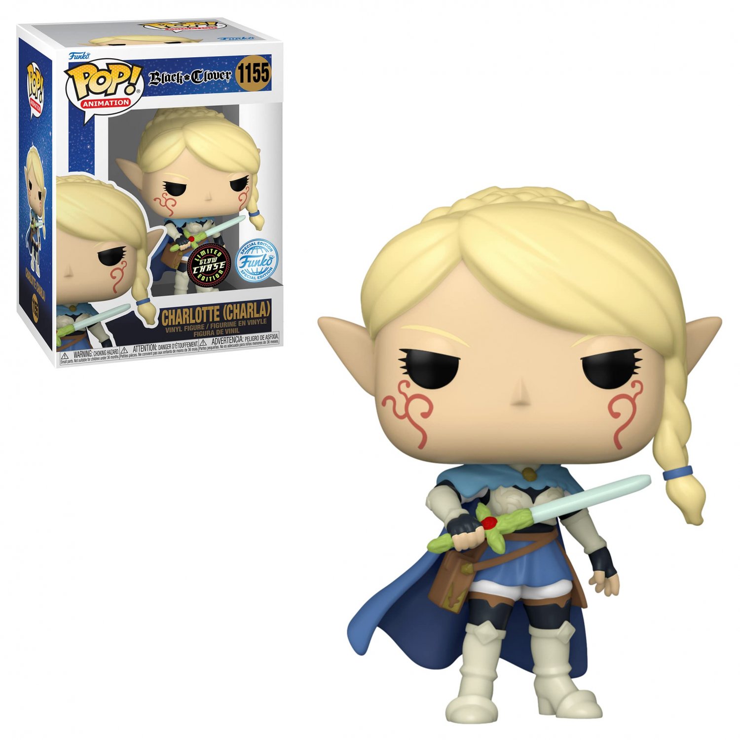Funko Pop! Animation Glow GITD Vinyl Figure #1155 Black Clover Charlotte Roselei figura tv toy toys